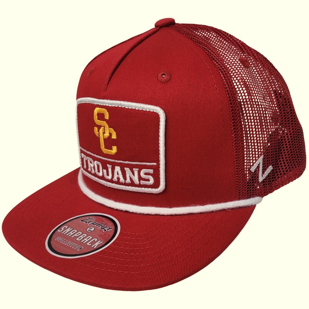 USC Trojans NCAA Red Mesh Snapback Trucker Hat - Zephyr NWT